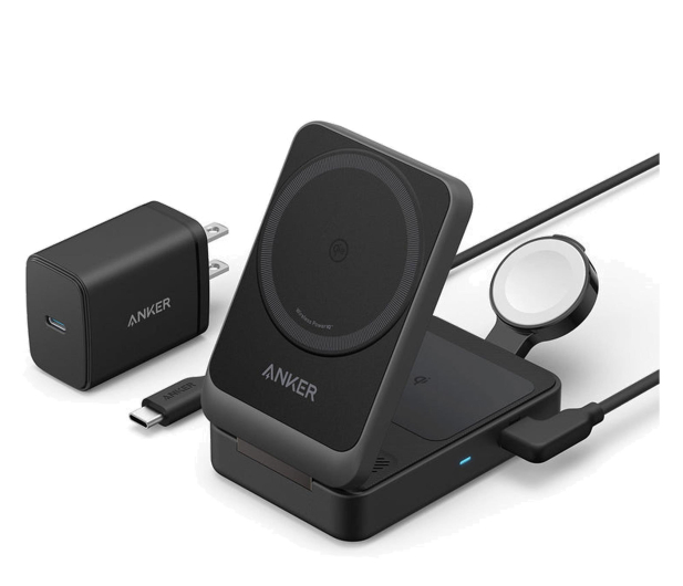 Anker MagGo Wireless Charging Station 15W Foldable 3-in-1 Black 2 - 1341990 - zdjęcie